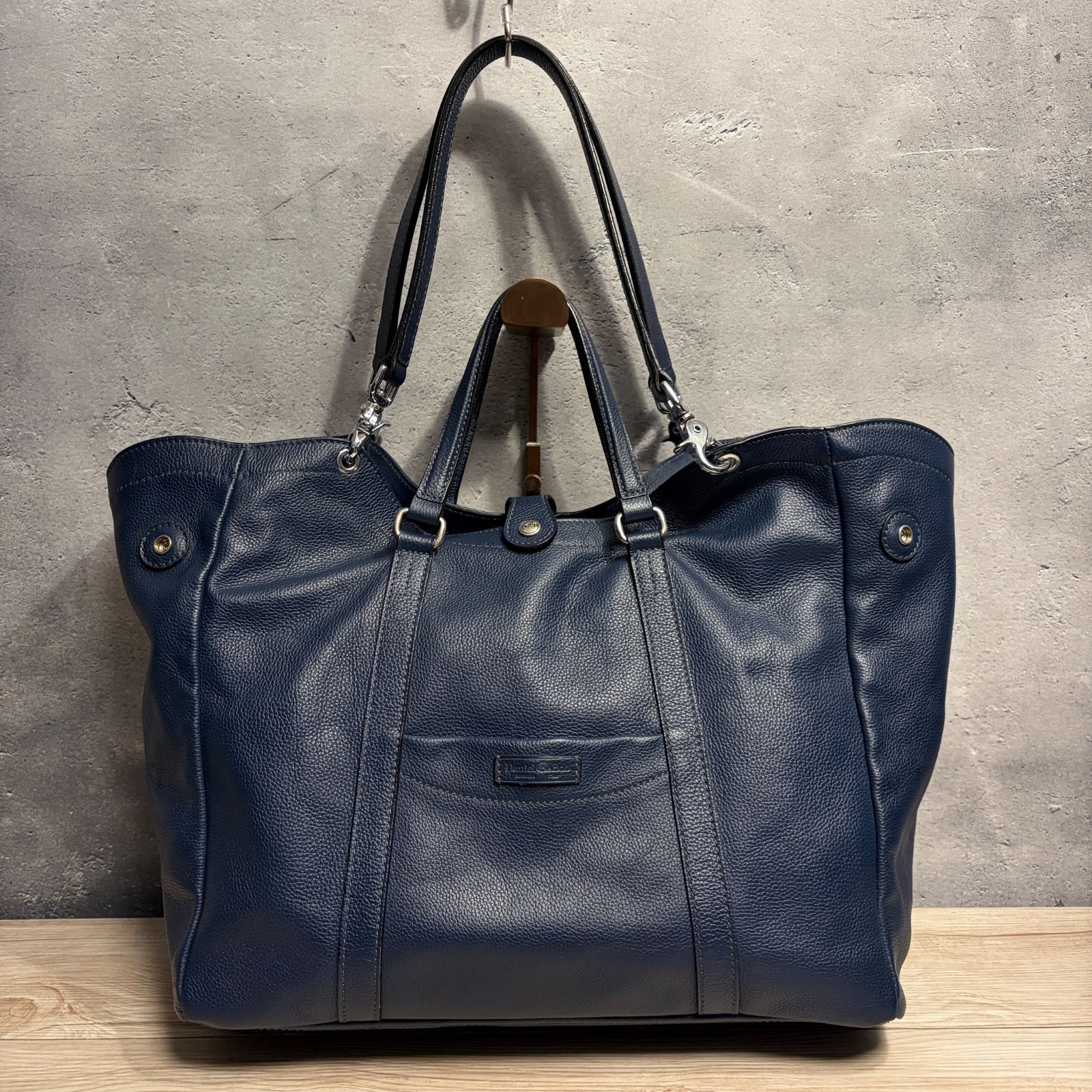 Daniel&Bob ダニエルアンドボブ 2WAY トートバッグ ブルー レザー 本革