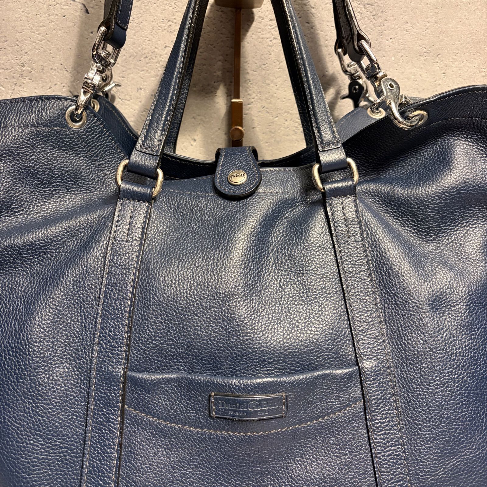 Daniel&Bob ダニエルアンドボブ 2WAY トートバッグ ブルー レザー 本革