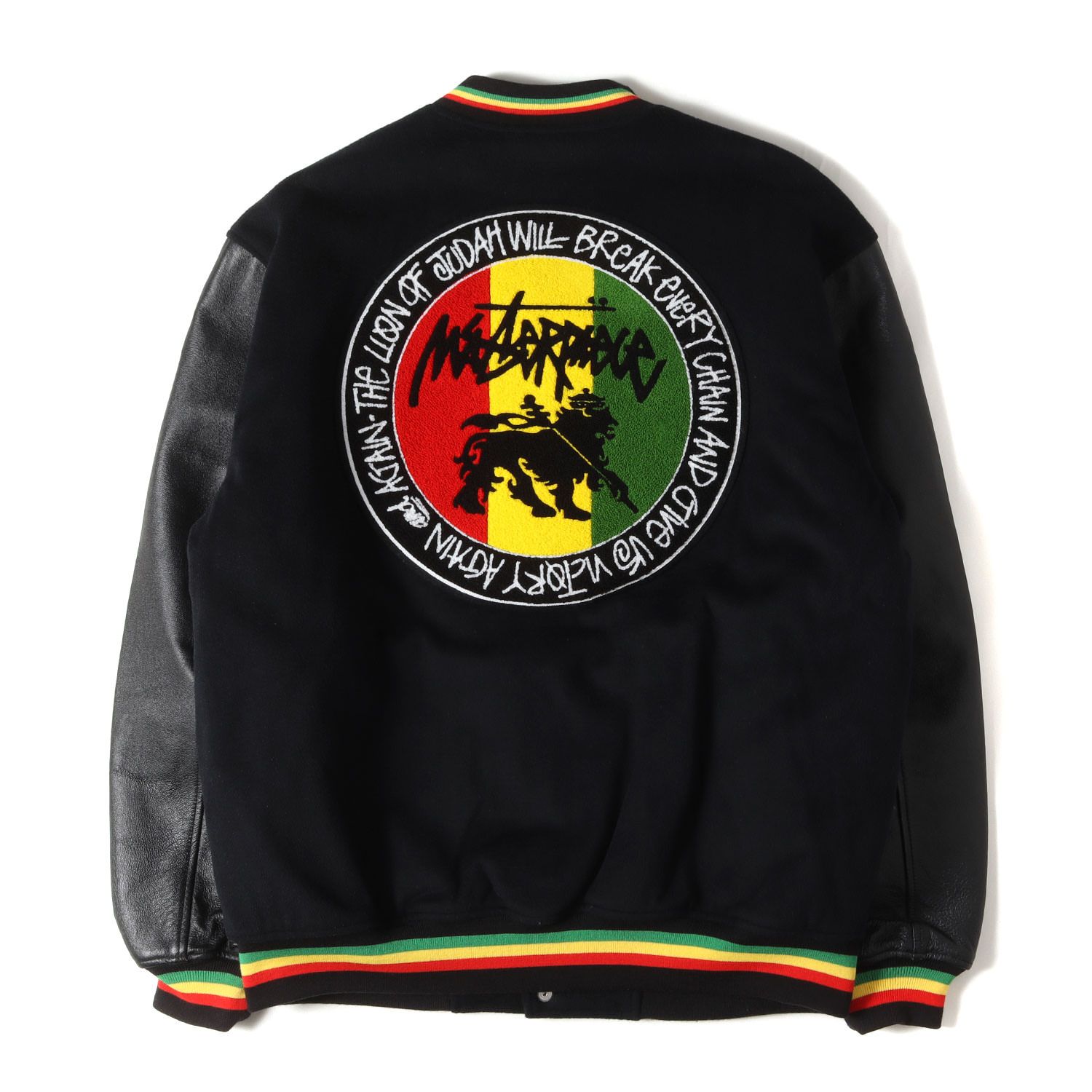 00s OLD STUSSY TRIBE レザー スタジャン ロゴ ラスタ STUSSY ステューシー スタジャン ブラック サイズ:XL | 00s