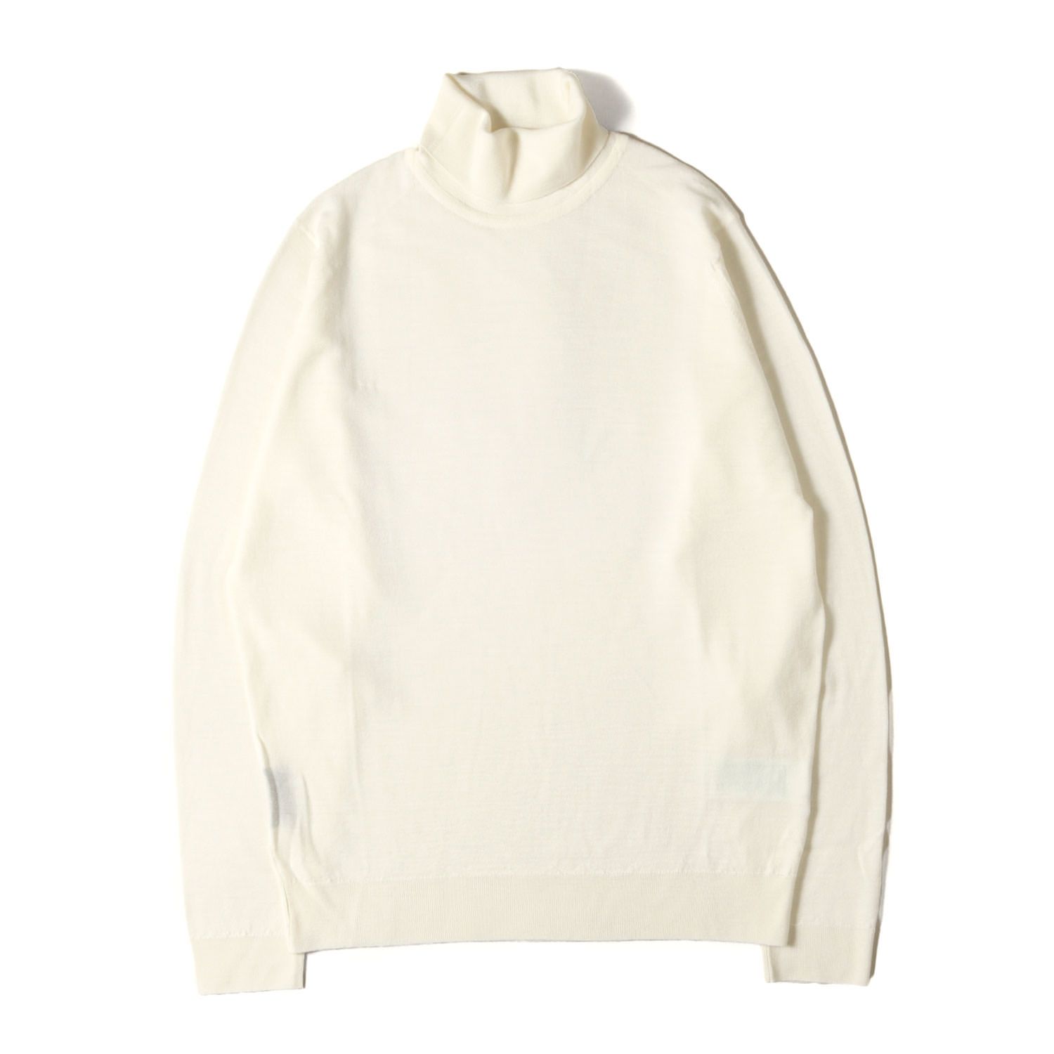 美品】JOHN SMEDLEY ジョンスメドレー ニット ホワイト サイズ:L 