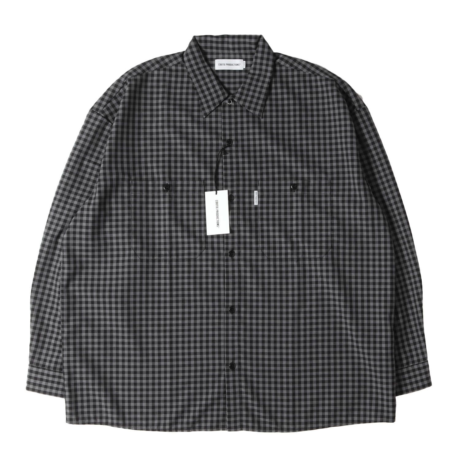 cootie オーバーサイズシャツ　XL COOTIE クーティー シャツ ブラック×グレー サイズ:XL | 25SS ギンガム