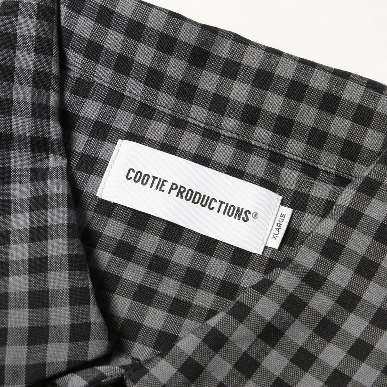 COOTIE クーティー シャツ ブラック×グレー サイズ:XL | 25SS ギンガム