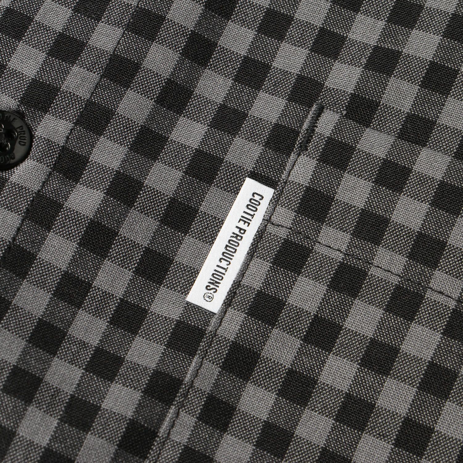 COOTIE クーティー シャツ ブラック×グレー サイズ:XL | 25SS ギンガム 