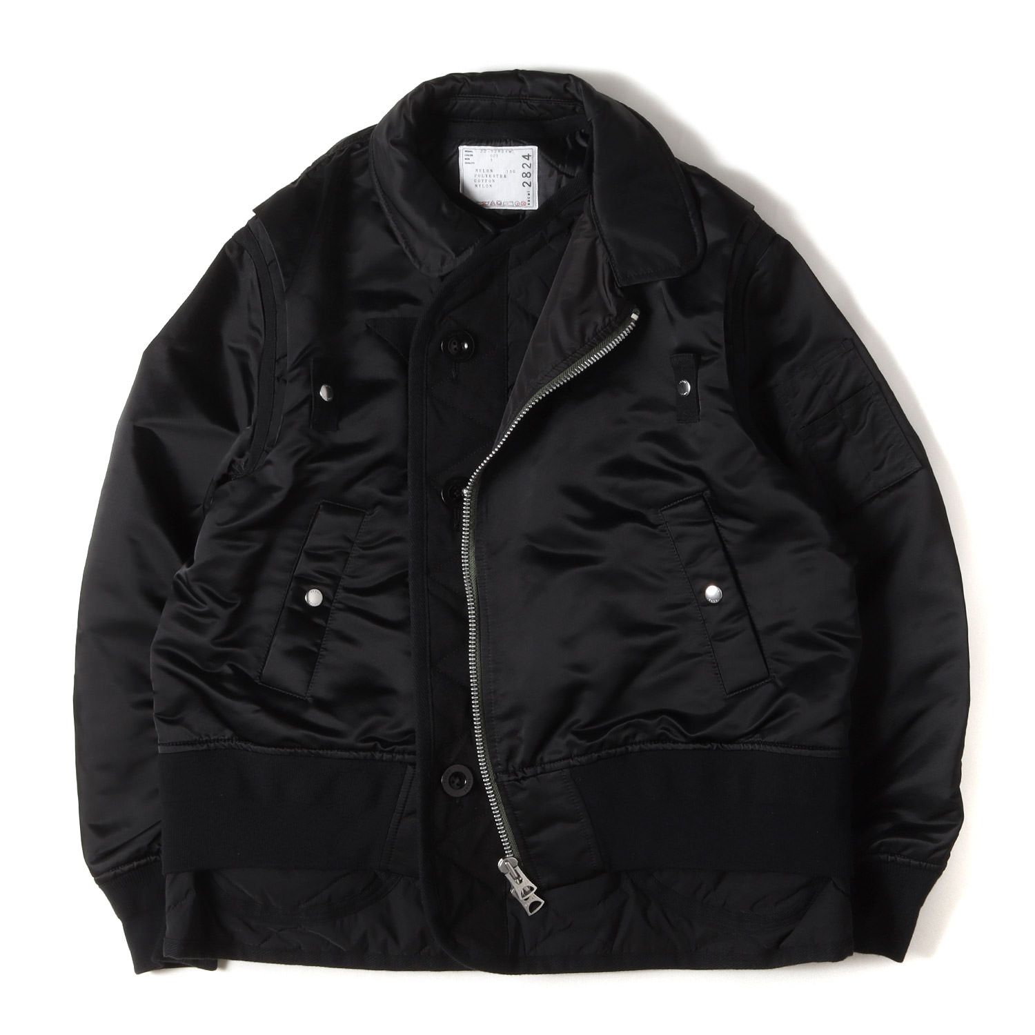 美品Sacai サカイ ブルゾン ブラック 黒 サイズ:1 | 22AW ナイロン 