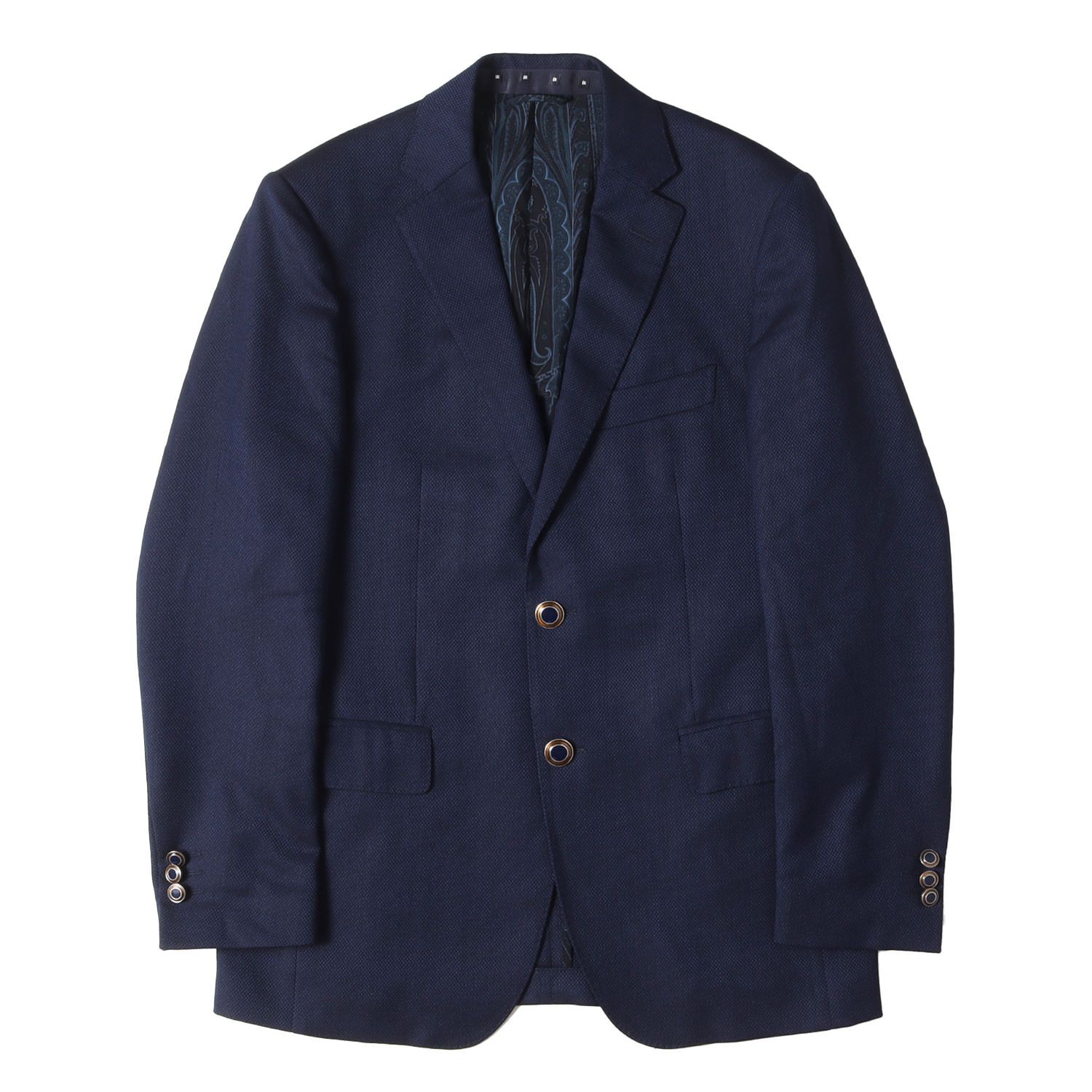 ETRO ETRO エトロ ジャケット ネイビー 紺 サイズ:46 | ホップサック 