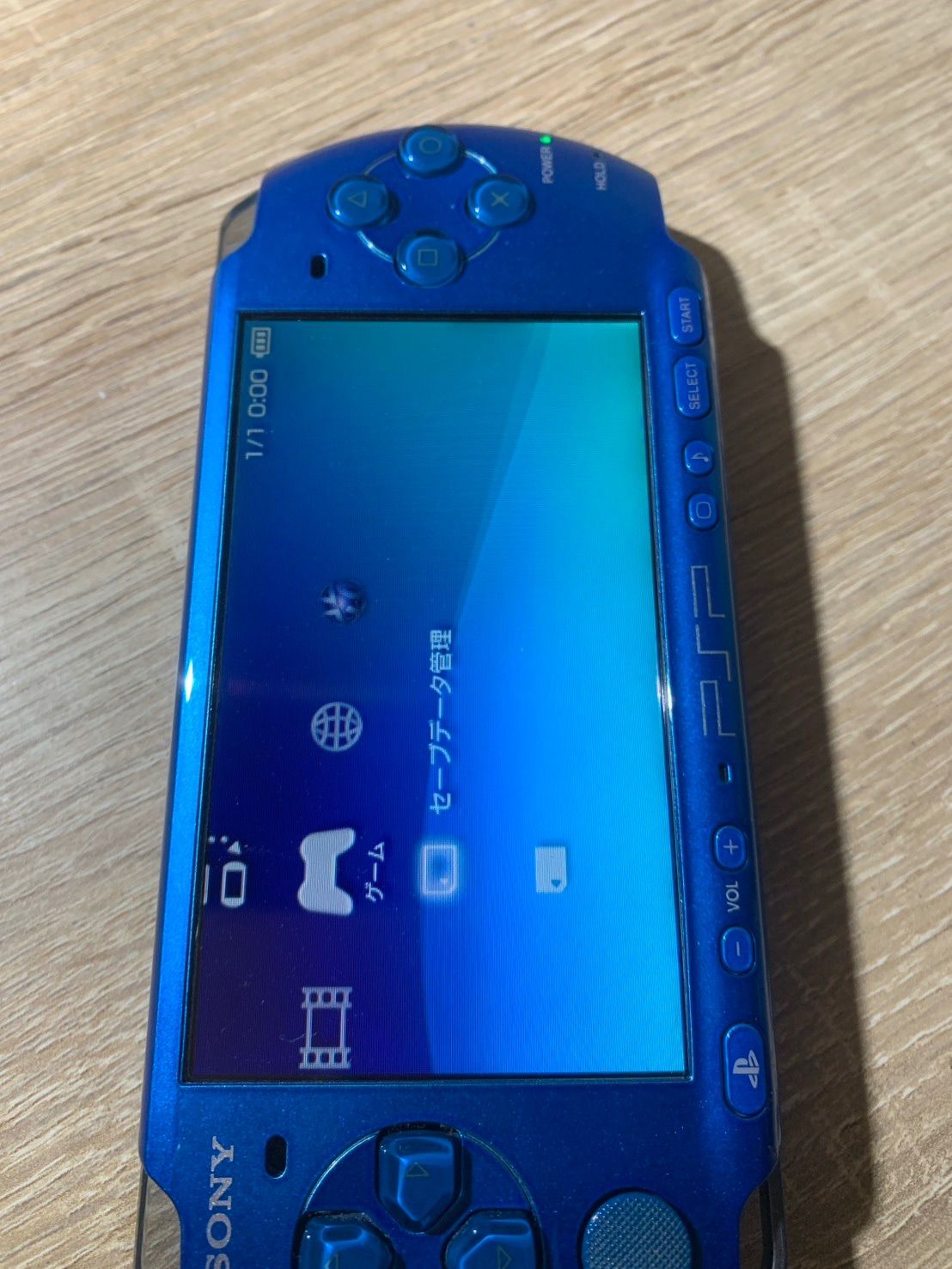 8592 PlayStation ポータブル PSP 3000 バイブラントブルー 動作確認