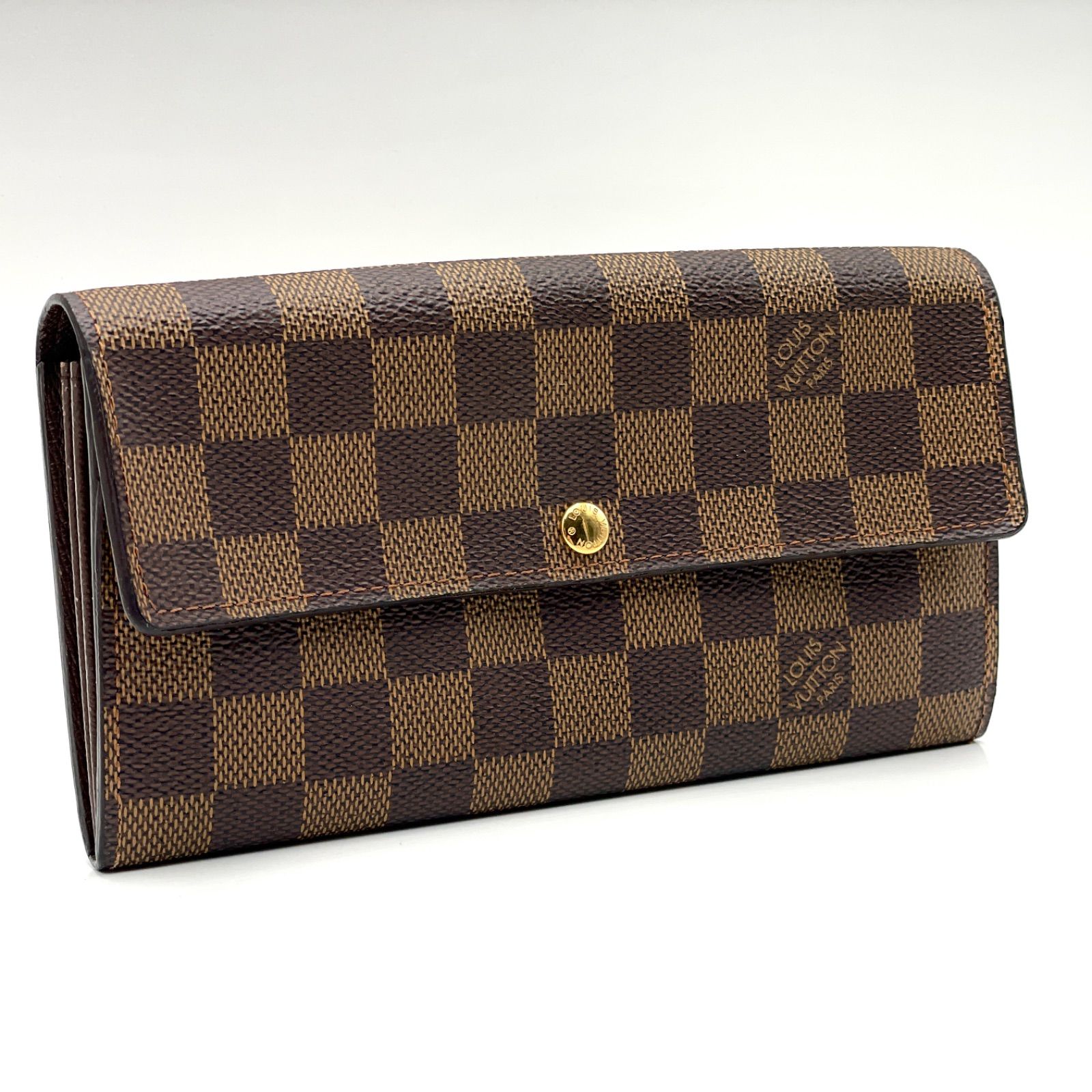 LOUIS VUITTON ダミエ ポルトフォイユ 長財布 エベヌ ブラウン 【公式 