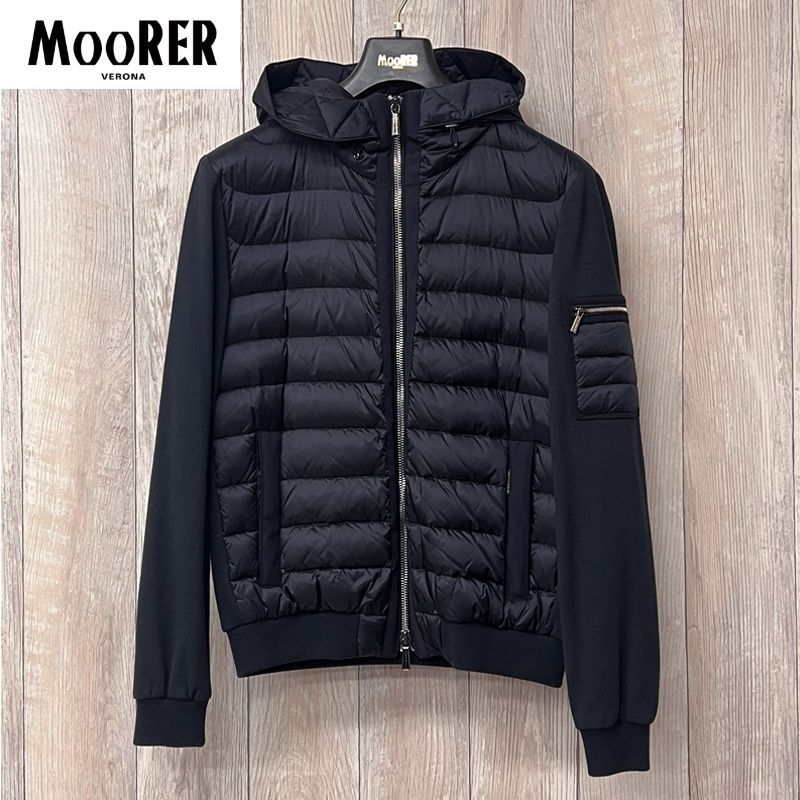 特価【並行輸入品】アウトレット【訳あり】MooRER ムーレー メンズ DOGESHF-BLU ボンバージャケット ダウンジャケット 50サイズ イタリア製 ブランド ／ 展示品