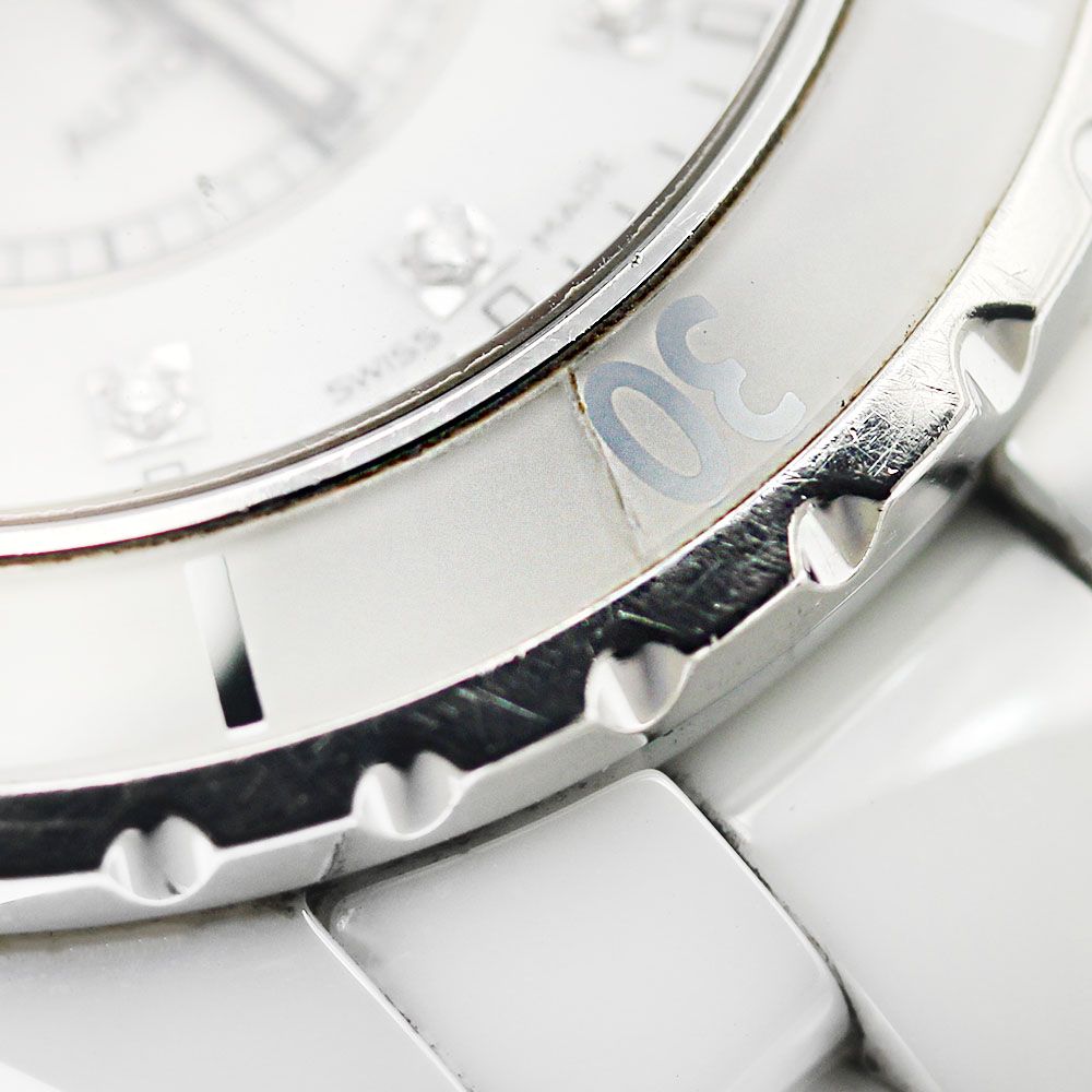  訳あり シャネル CHANEL H1629 J12 38ｍｍ 白セラミック 12Pダイヤ 自動巻き メンズ _942869 スラックス 自動巻き時計 腕時計(アナログ)