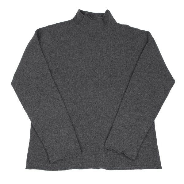 ヨウジヤマモト プールオムYohji Yamamoto POUR HOMME ウール混デザインネックニットセーター グレー3