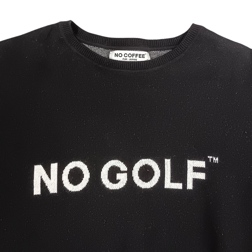 NO COFFEE Clubhaus NO GOLF コットン ニット セーター ブラック