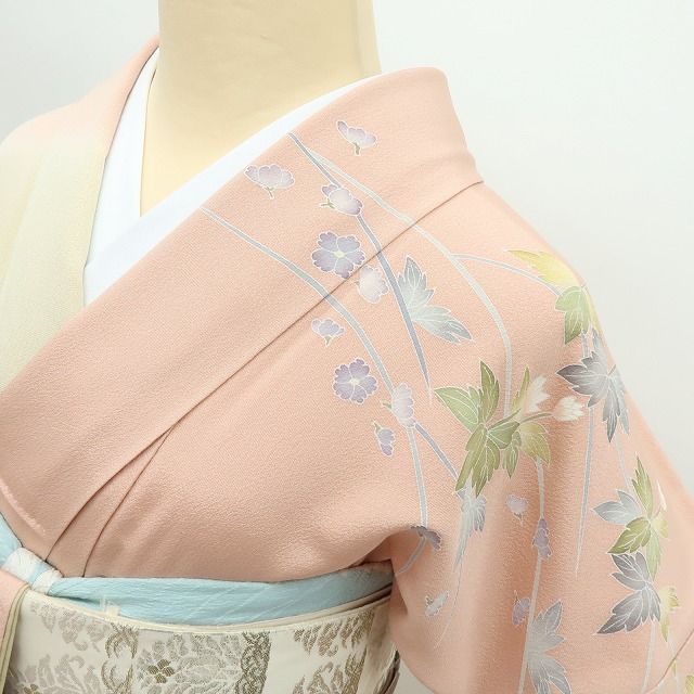 百華❀Y4591◇美品 正絹 手描き友禅 作家物落款 手縫い仕立て 菊