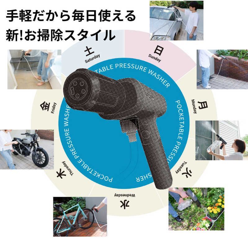 新品 未開封 】 スパイサー ポケッタブル高圧洗浄機 SPICERR ブラック