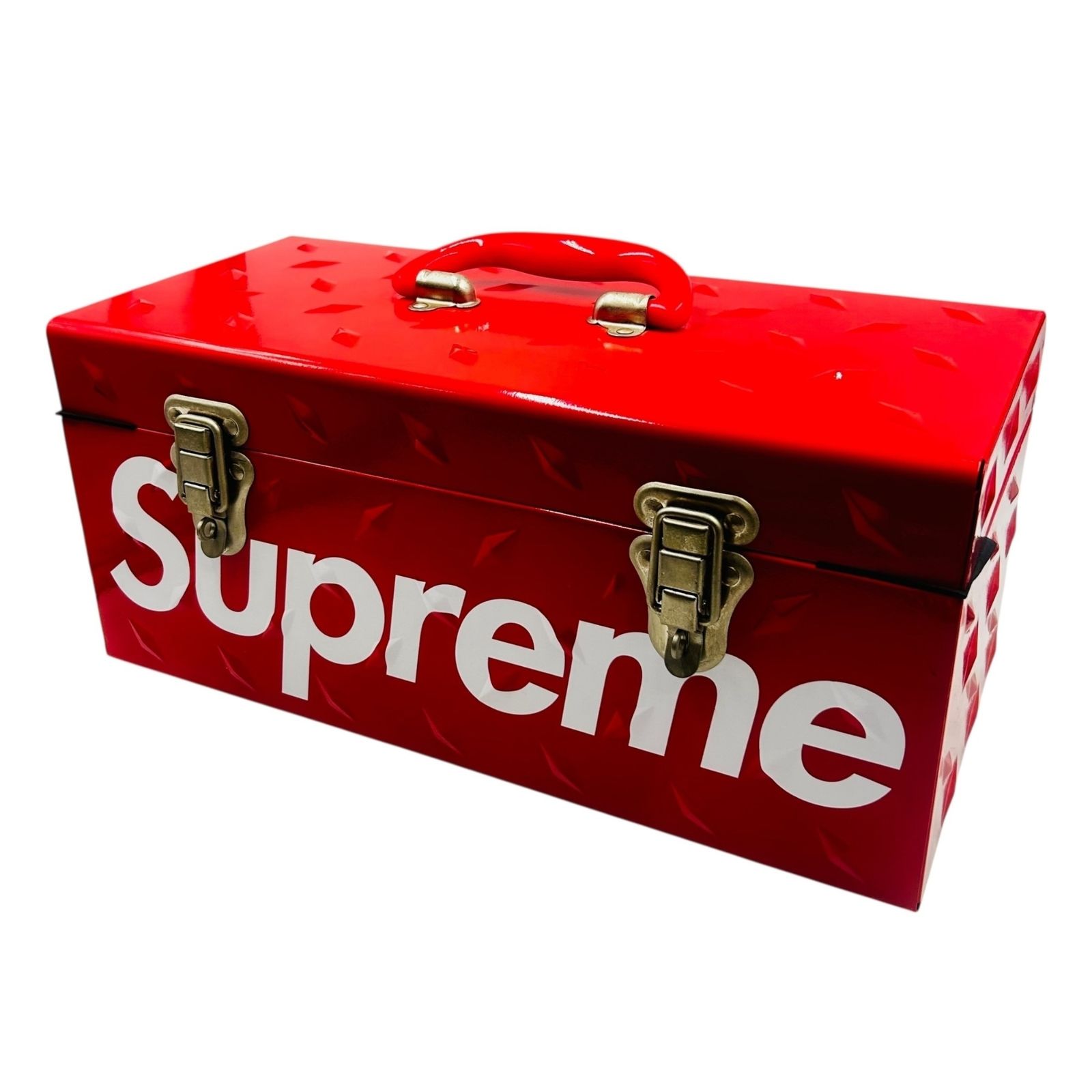 ■Supreme 工具箱 ツールボックス 赤 幅43cm 奥行20cm 高さ19cm 金具錆あり ランクB 刻印あり2332826,2332826