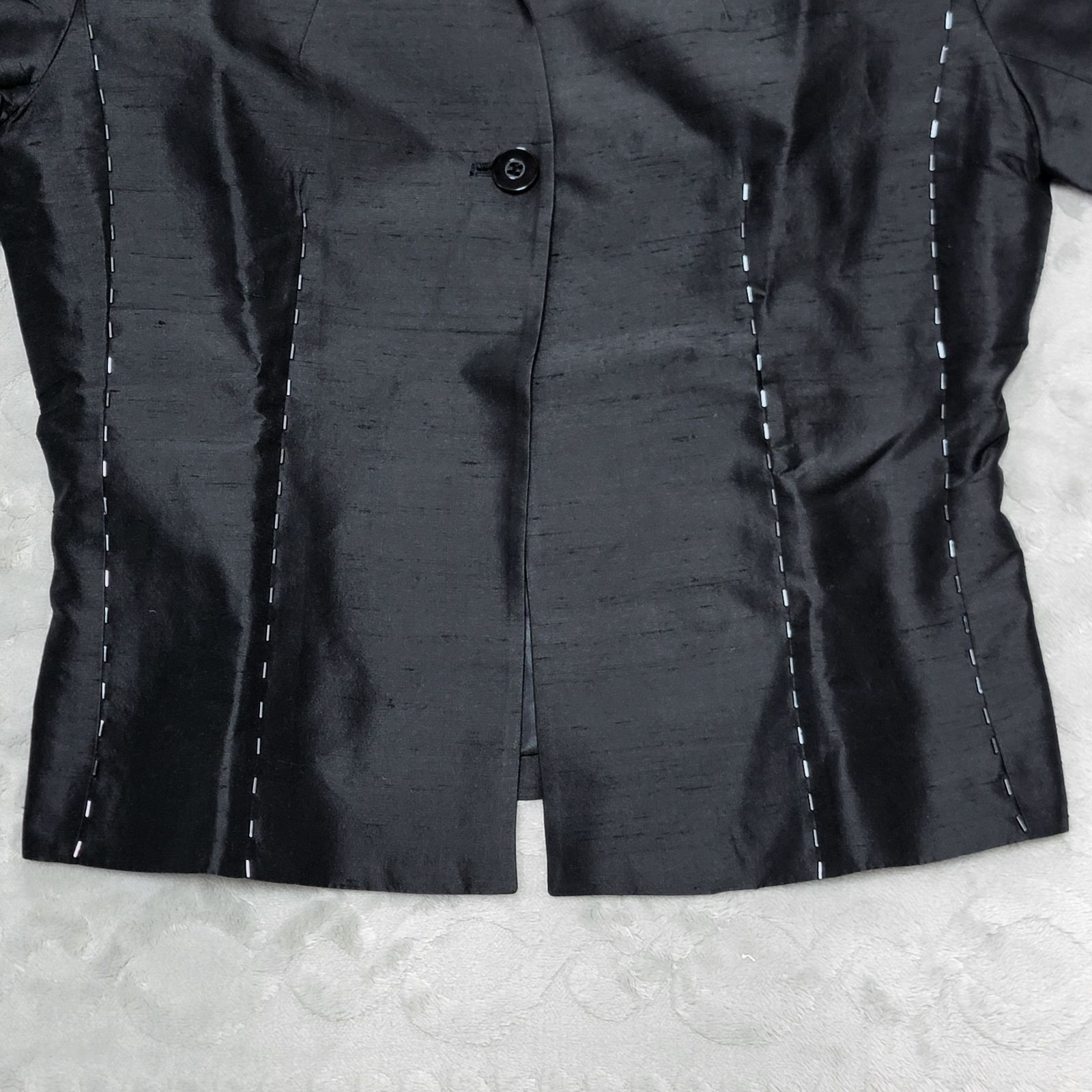 美品】 Rue de B シルク ジャケット オープンカラー 絹 100 