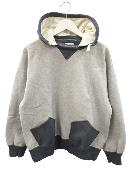 WORKERS ワーカーズ Atoduke Parka 2-Tone 後付けパーカー S グレー ネイビー 長袖 プルオーバー トップス