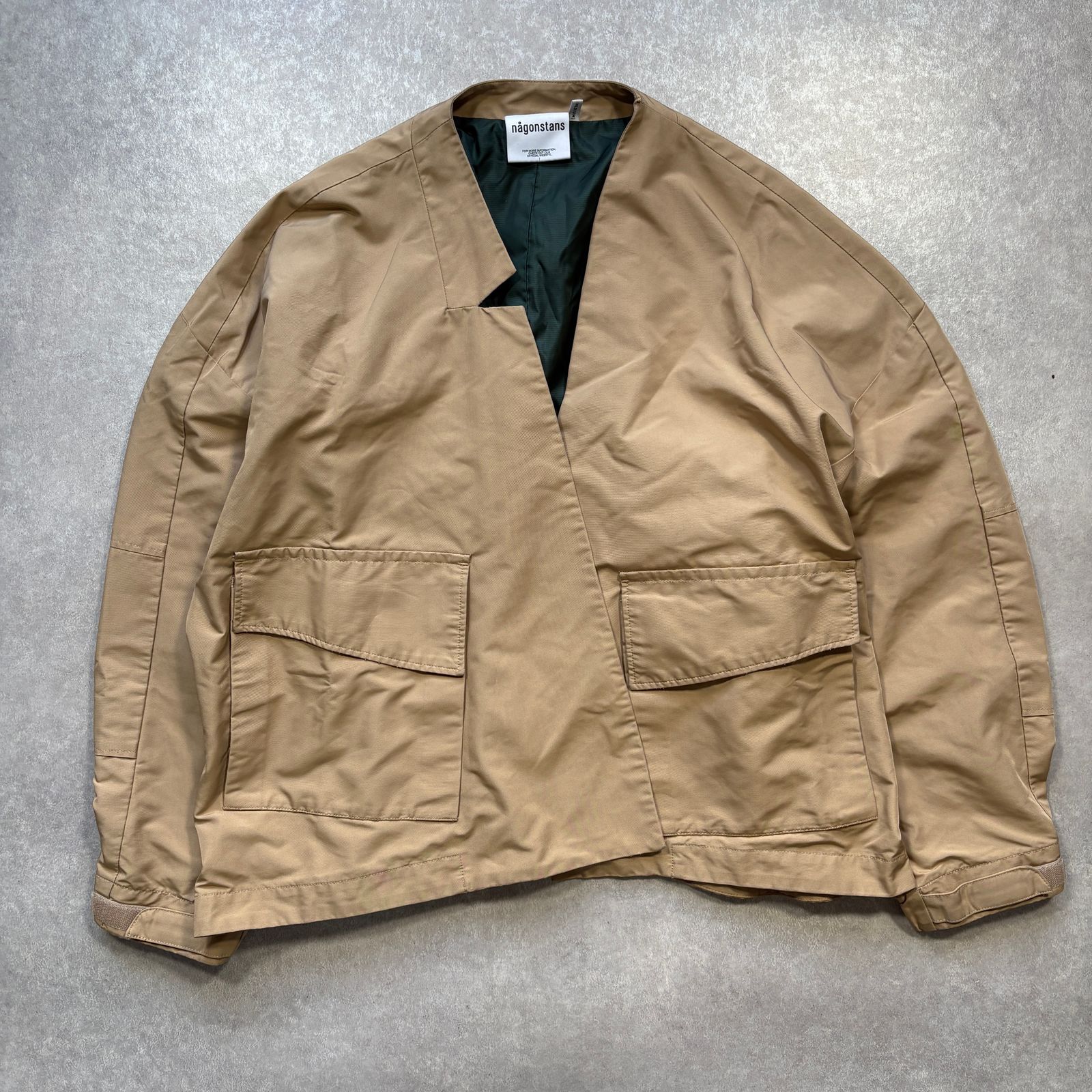 ☆美品☆ナゴンスタンス ミクロッティオックス ノーカラーファティーグジャケット nagonstans ナゴンスタンス ミクロッティ オックス ノーカラー