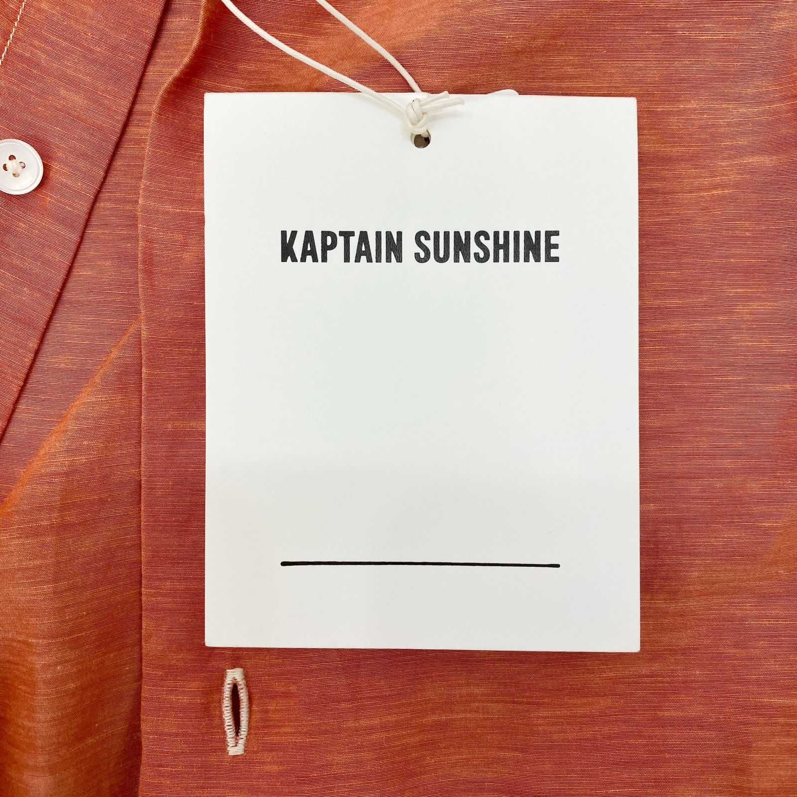 極美品 Kaptain Sunshine Stand Collar Shirt 長袖シャツ 36 オレンジ 