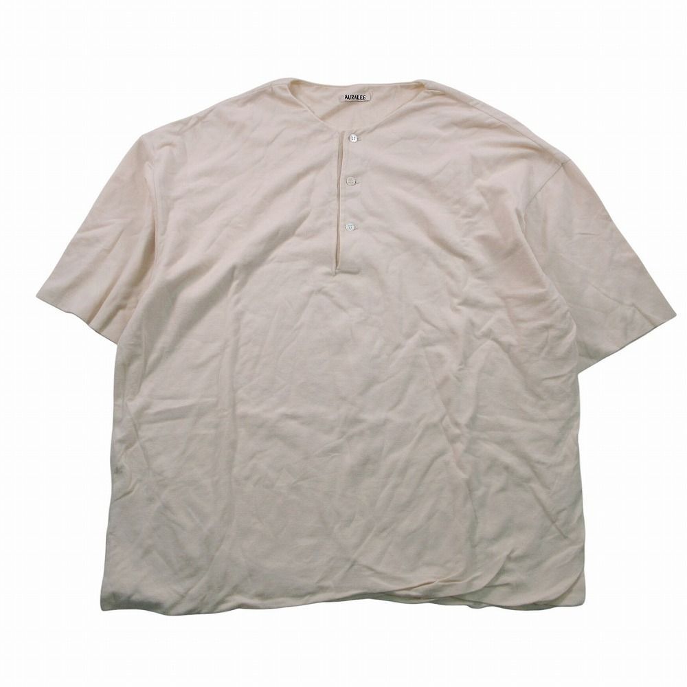 18ss AURALEE オーラリー ヘンリーネック Tシャツ 半袖 カットソー 