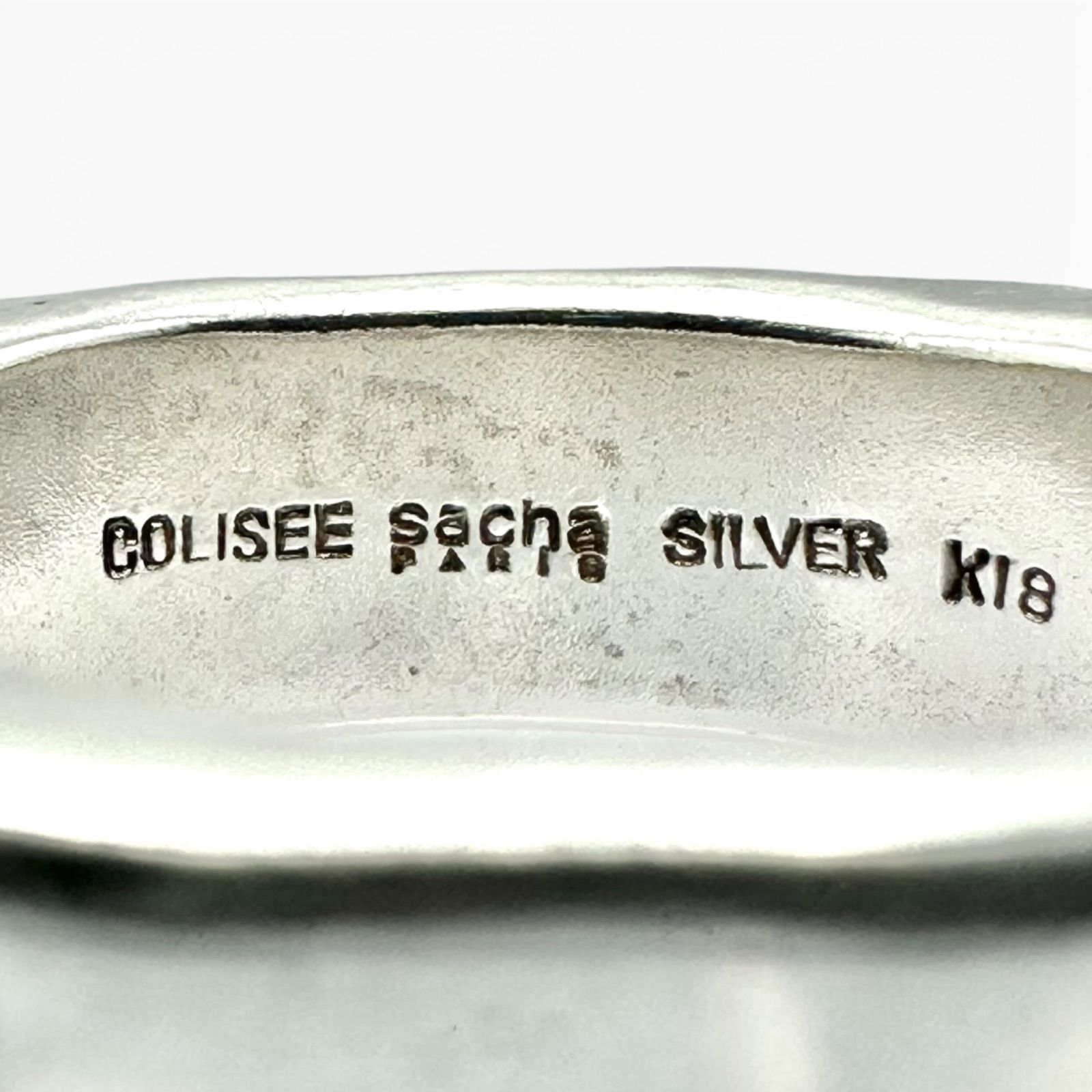 金色のK18スター】 K18 × SILVER 刻印 Design Ring シルバー デザイン 