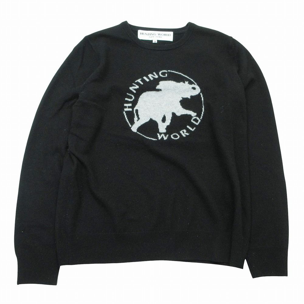 HUNTING WORLD ハンティングワールド カシミヤ100% ロゴ ニット