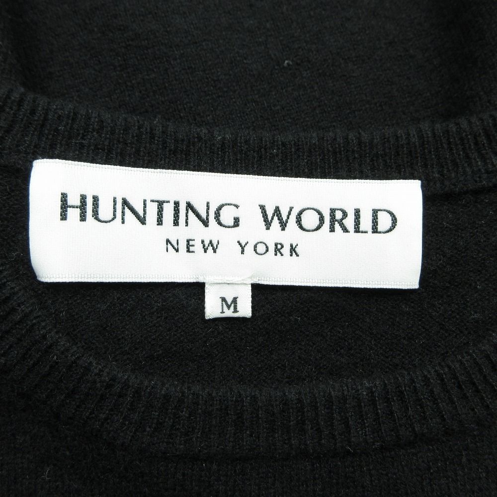 HUNTING WORLD ハンティングワールド カシミヤ100% ロゴ ニット