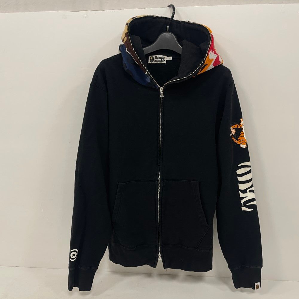  ジップ　パーカー 07w7807 A BATHING APE ジップパーカー/Lサイズ/ブラック/タイガー