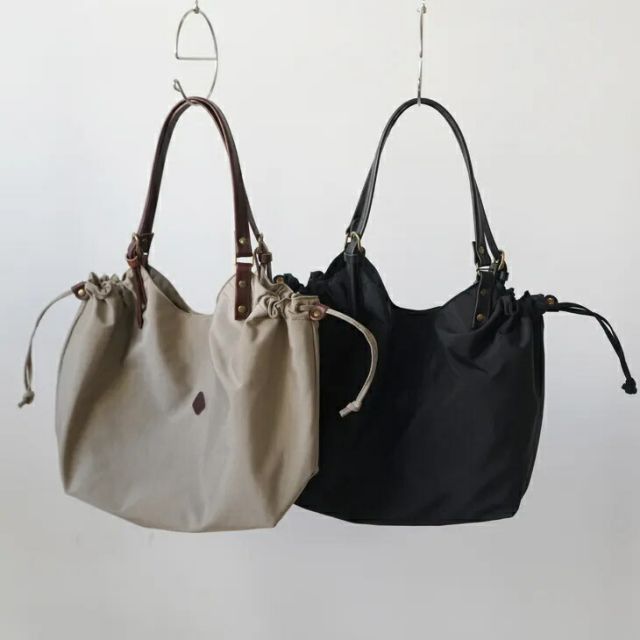 CLEDRAN (クレドラン) | LALI SIDE GATHER TOTE (light brown/black) | トートバッグ ナイロンバッグ