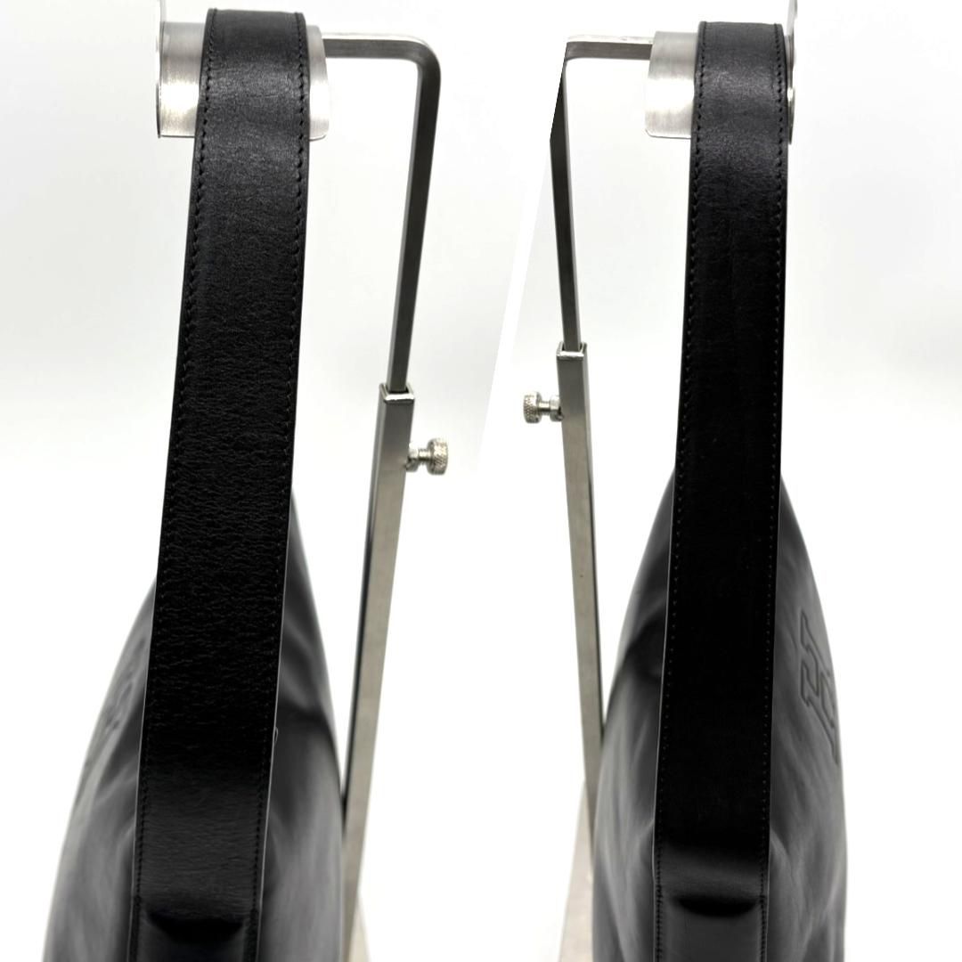 ヒロフ HIROFU レザー ショルダーバッグ ブラック ワンショルダー H