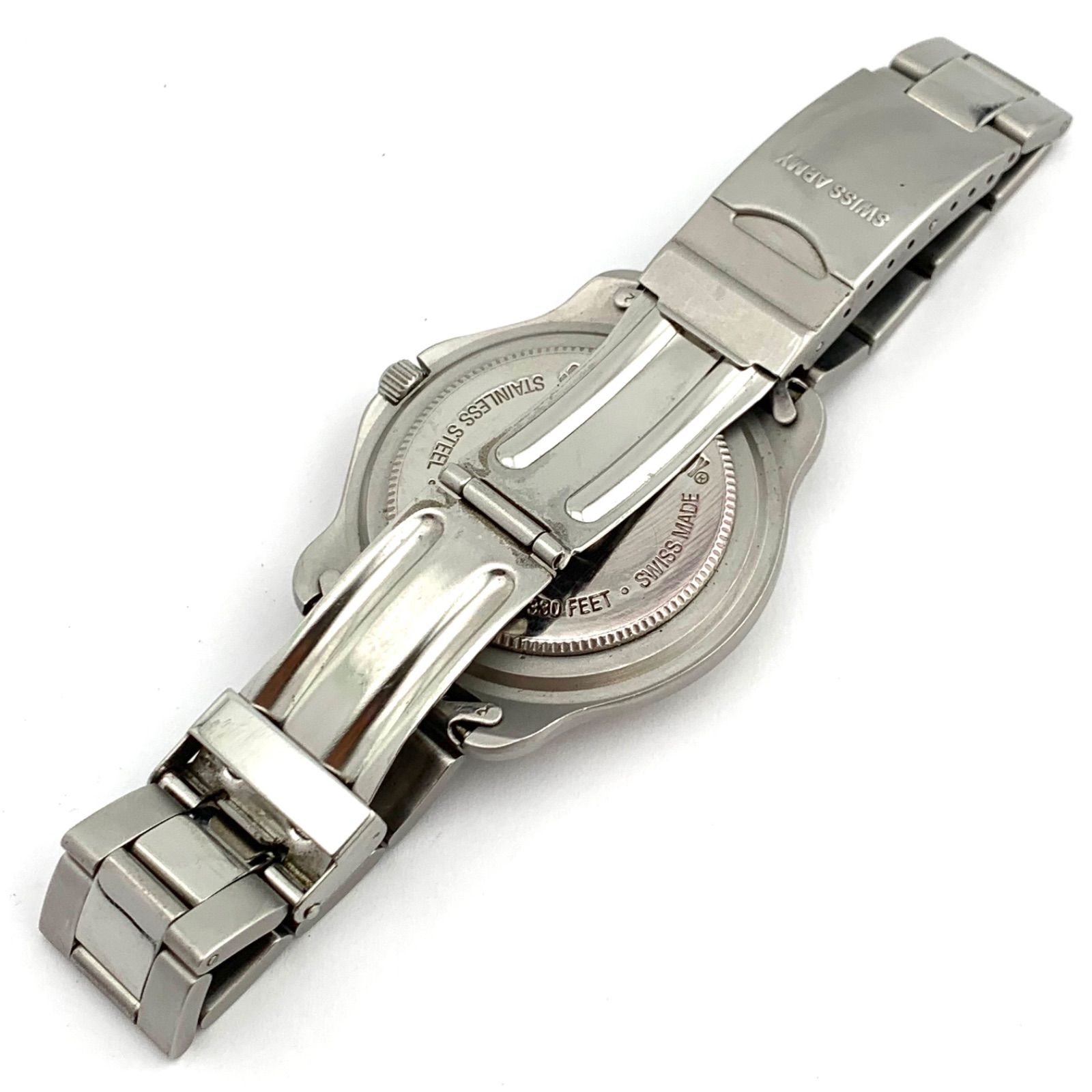 中古】SWISS ARMY Swiss Made 330 Feed 腕時計 クォーツ シルバー 