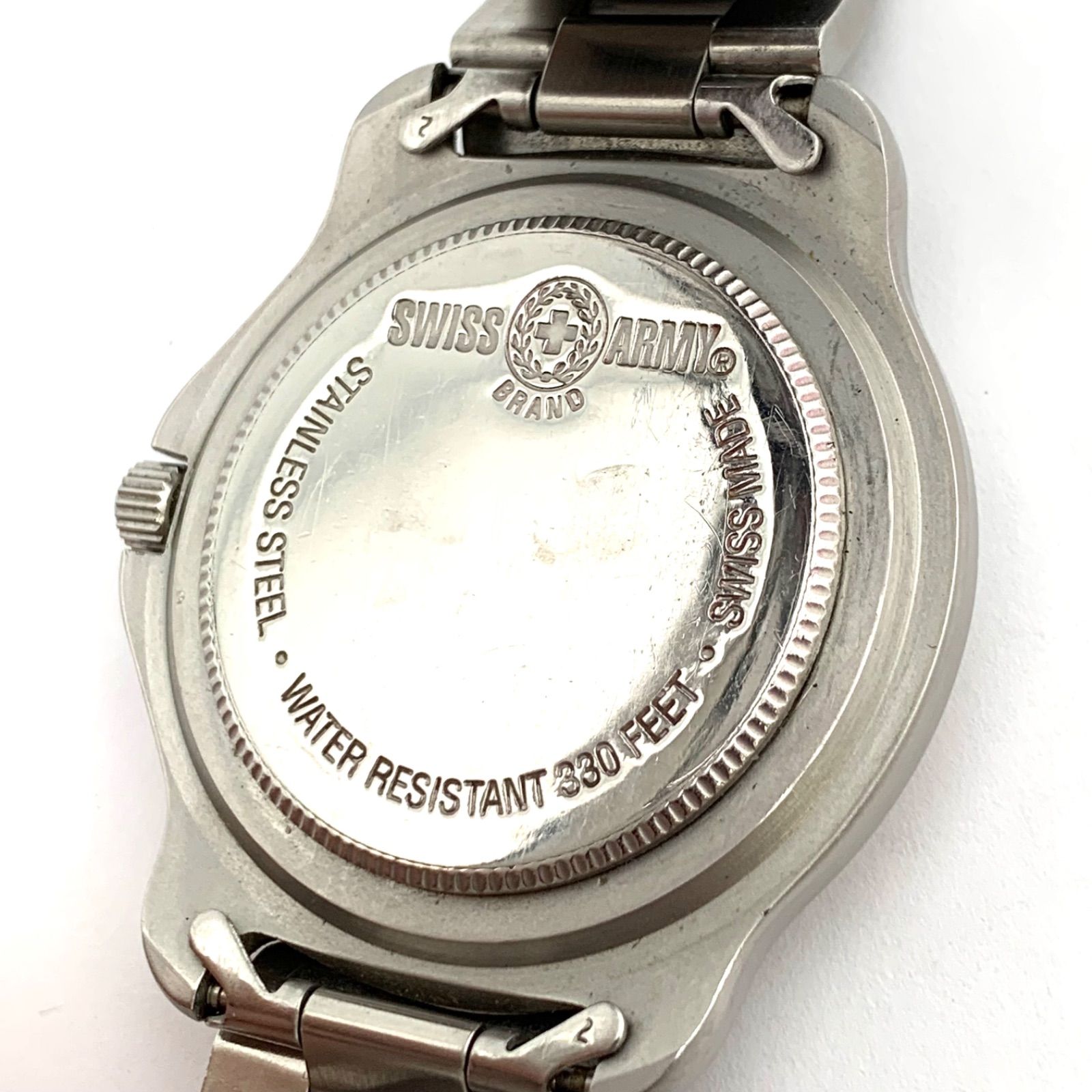 中古】SWISS ARMY Swiss Made 330 Feed 腕時計 クォーツ シルバー 