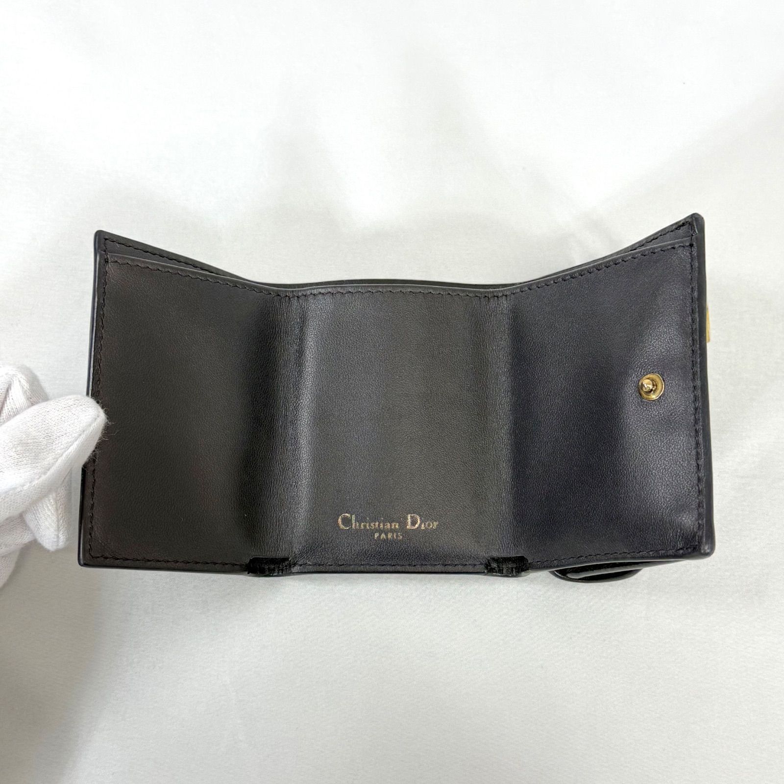 人気・美品】Dior ディオール レザー サドル ロータス ウォレット 