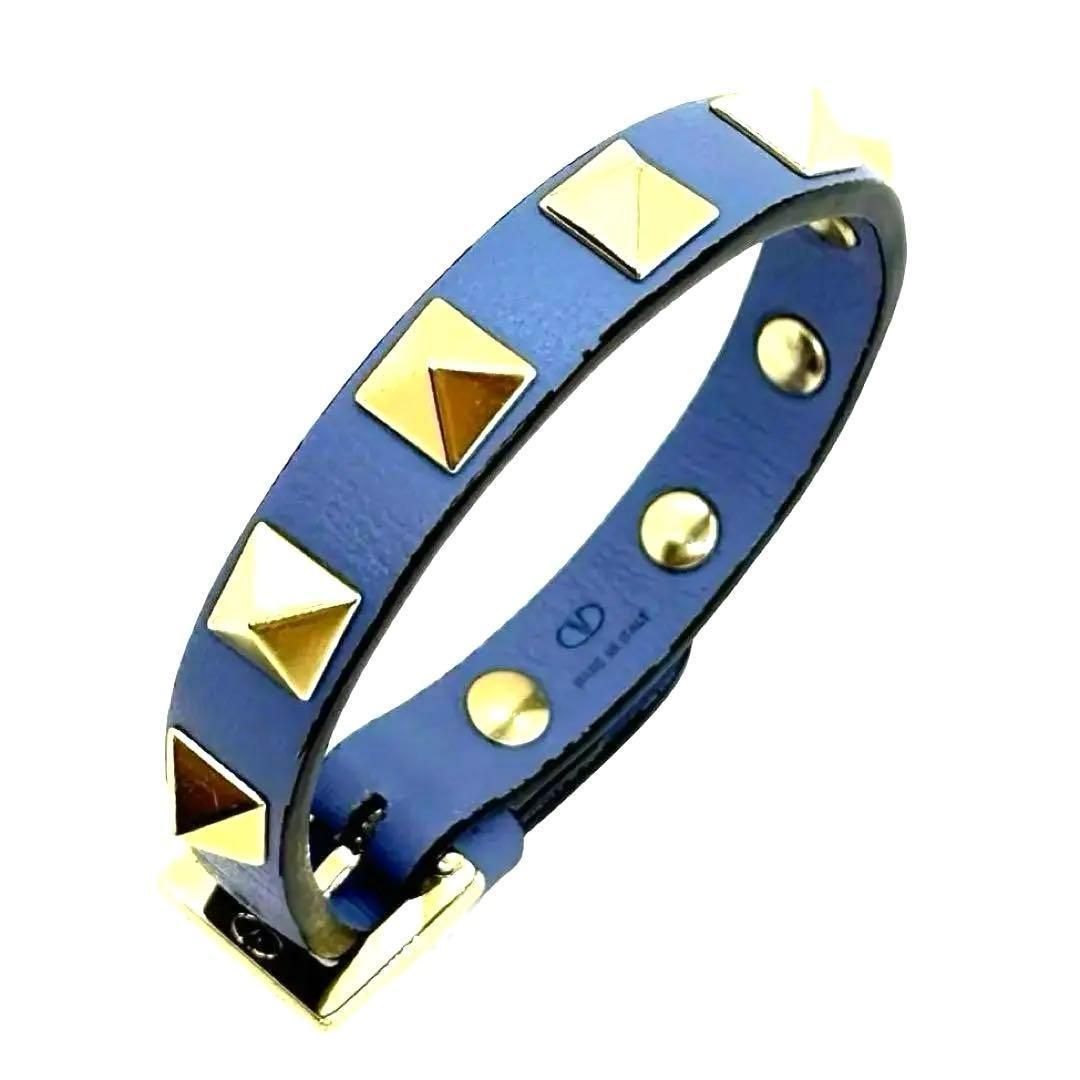 正規品 ヴァレンティノ ロックスタッズ ブレスレット ブルー 美品 付属