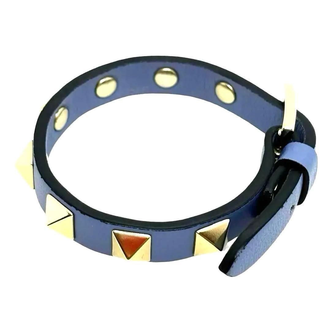 正規品 ヴァレンティノ ロックスタッズ ブレスレット ブルー 美品 付属