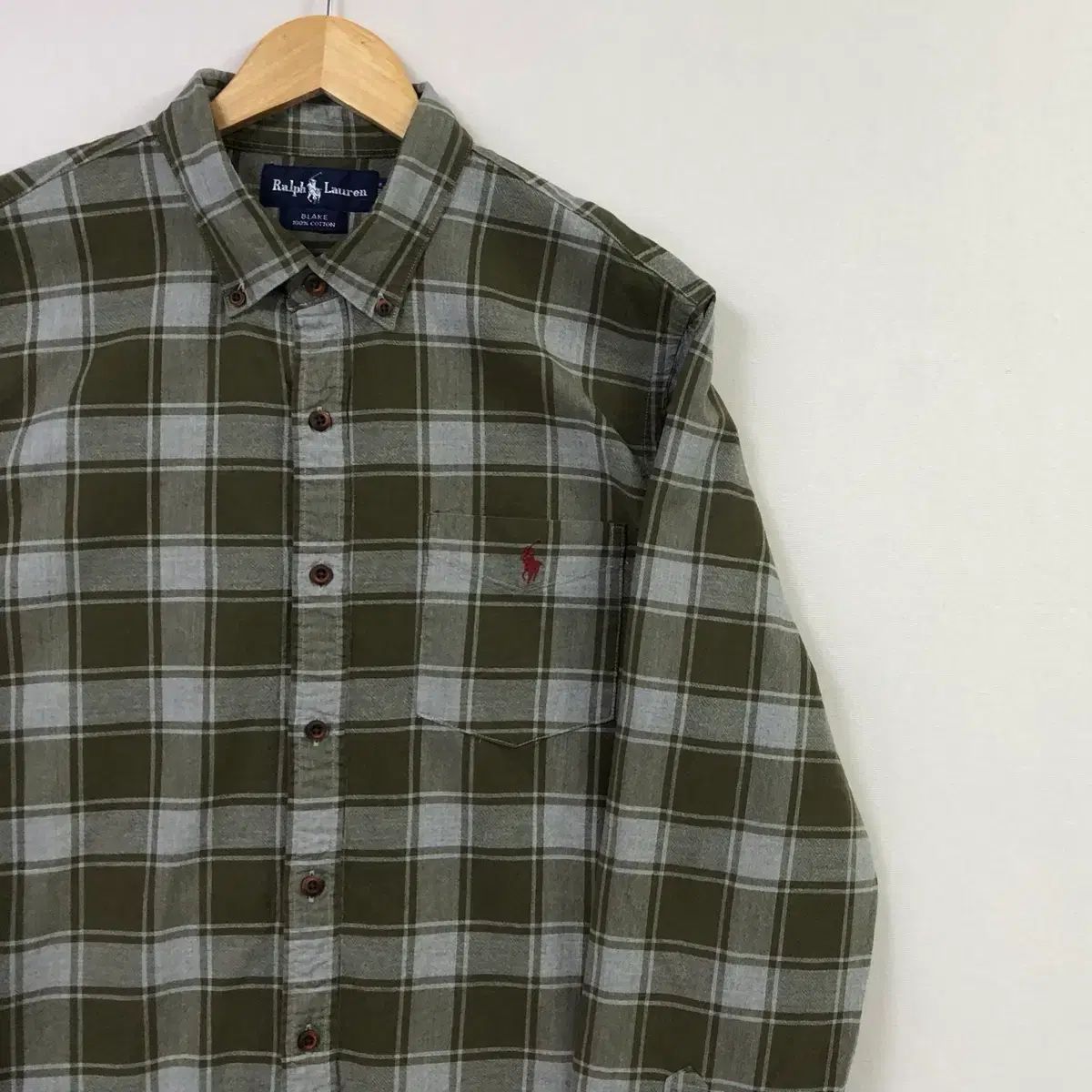 L ポロ オックスフォード CHECK シャツ