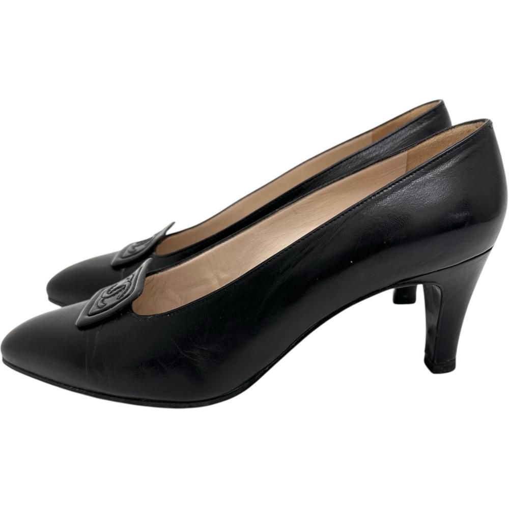 CHANEL/シャネル】ココマーク パンプス レザー ブラック レディース