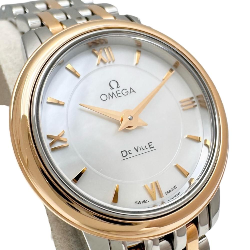 1円スタート】OMEGA オメガ デビル コンビ ゴールド文字盤 クオーツ