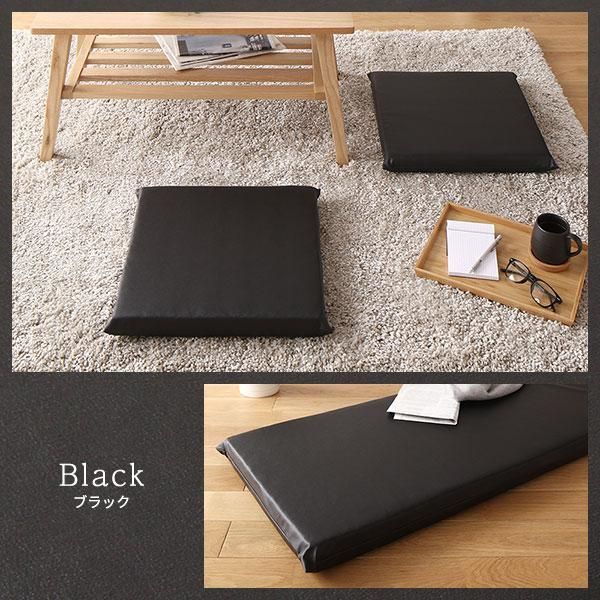 座布団 ブラウン 10枚セット 日本製 スクエア クッション フラット シート 42×42 cm PVC 合皮 レザー シンプル モダン デザイン