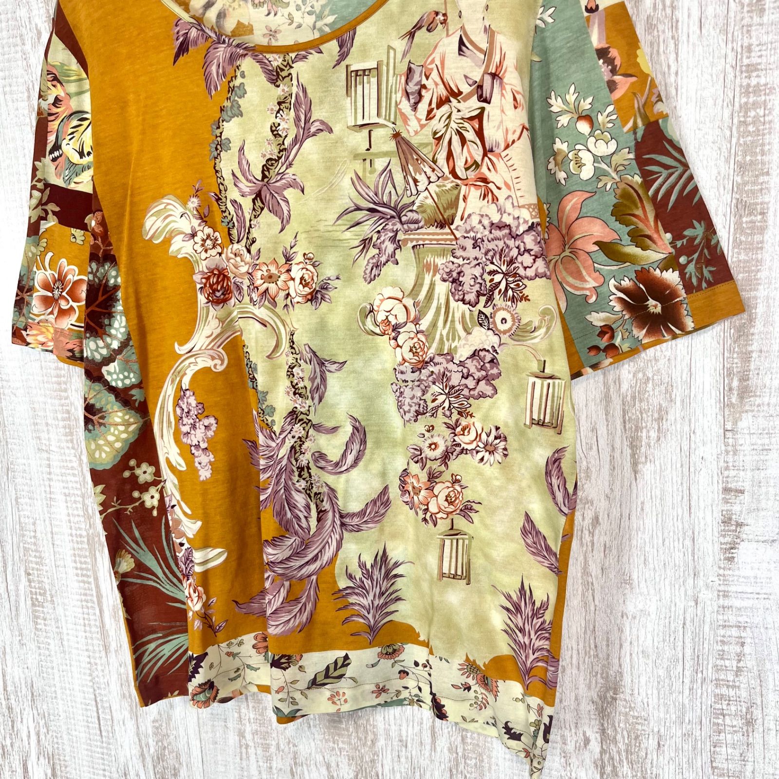 KENZO ケンゾー 花柄 総柄 ラウンドネック ストレッチ Tシャツ
