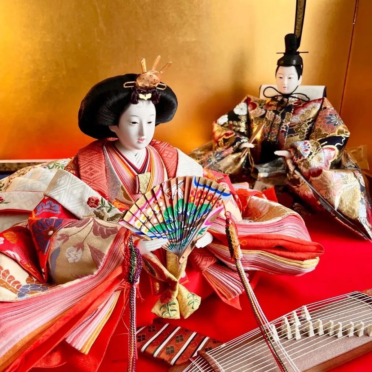 新品☆特大！京六番☆極上親王飾り☆絢爛豪華な正絹金襴と鳳凰柄☆木手