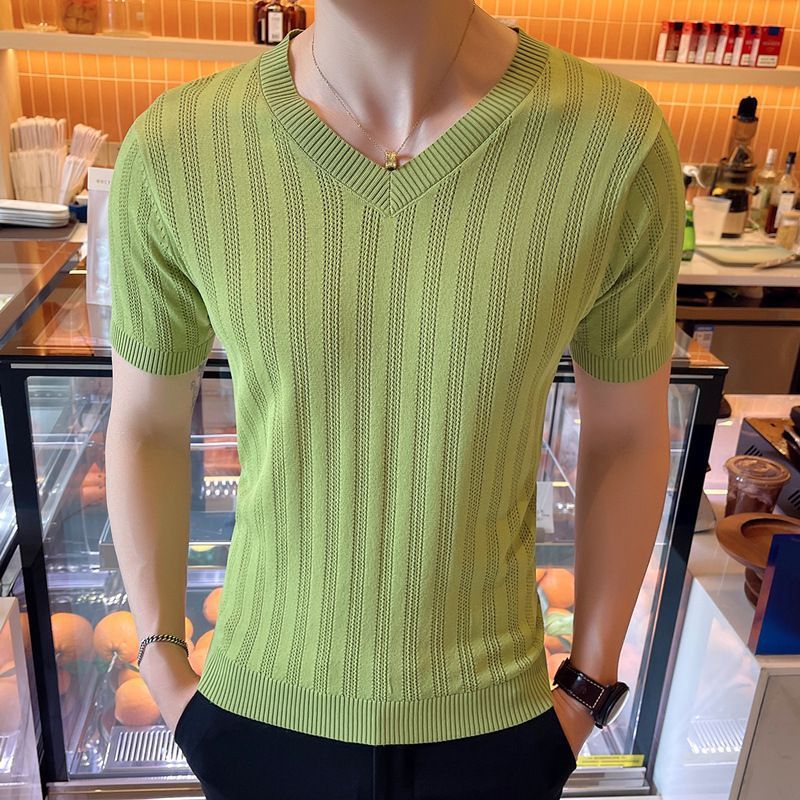 メッシュニット メンズ 半袖 メンズ ニット 半袖 Tシャツ 105 クルーネックバイアスメッシュニット半袖Tシャツ メンズ