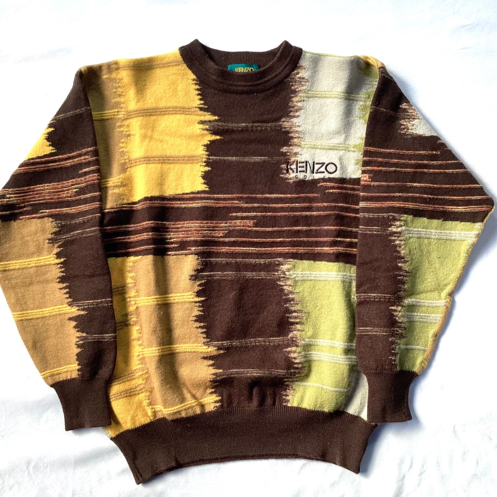 KENZO ケンゾー ニット ブラウン 総柄 ヴィンテージ オールド