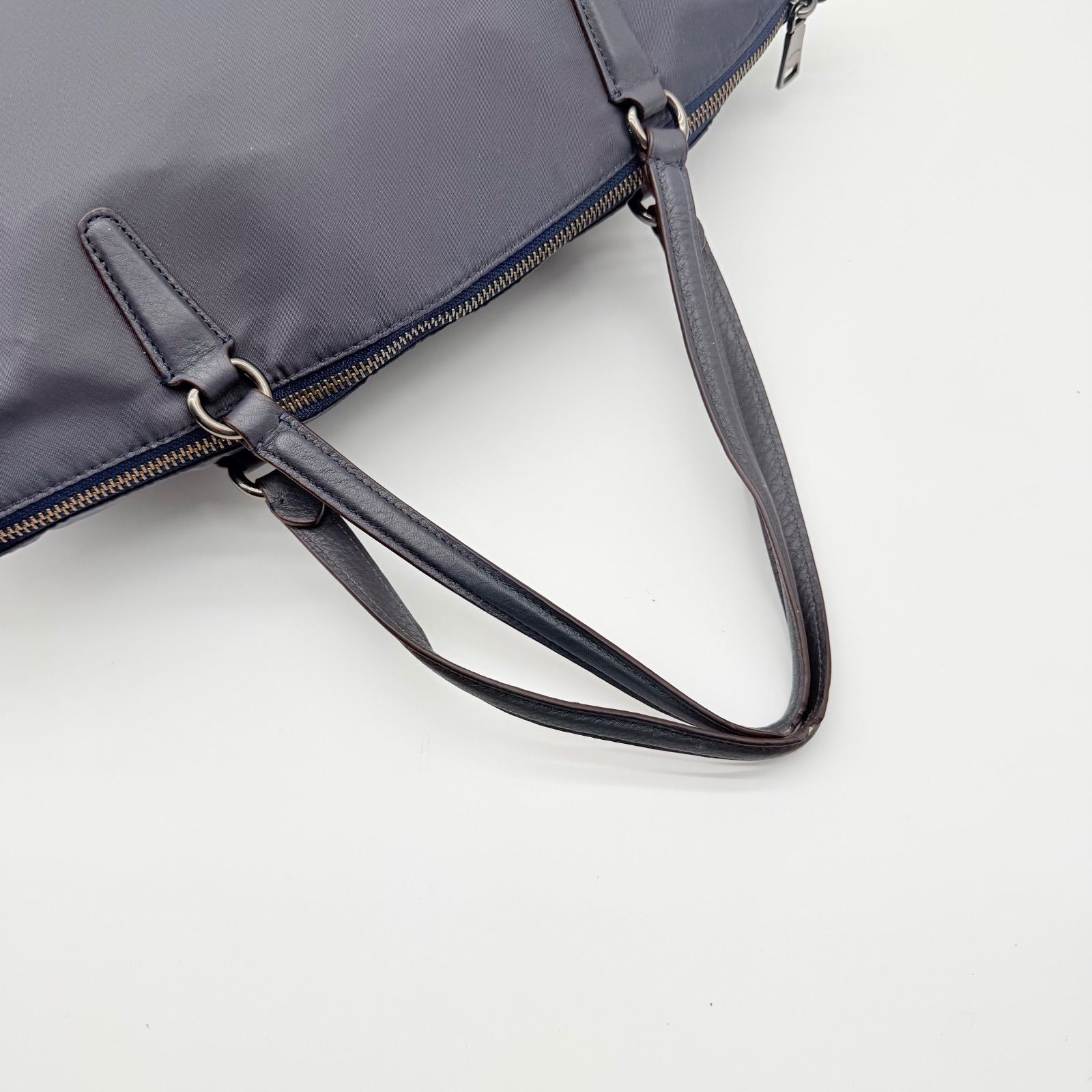COACH y2k tote bag nylon leather unisex 2way navy コーチ トート 