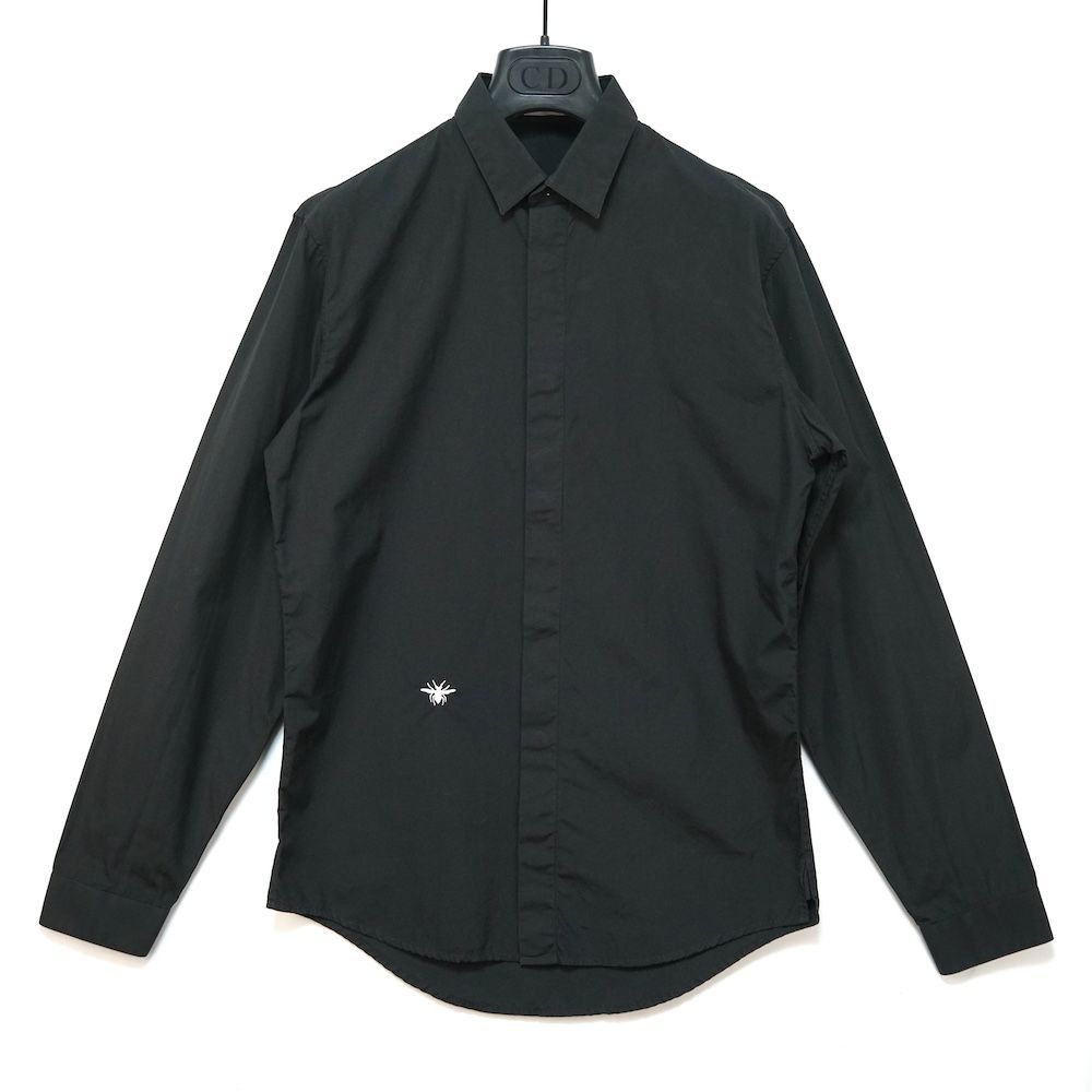 Dior Homme ドレスシャツ　ブラック　正規品　イタリア製 DIOR HOMME ディオール オム 長袖 コットン シャツ ドレスシャツ Bee
