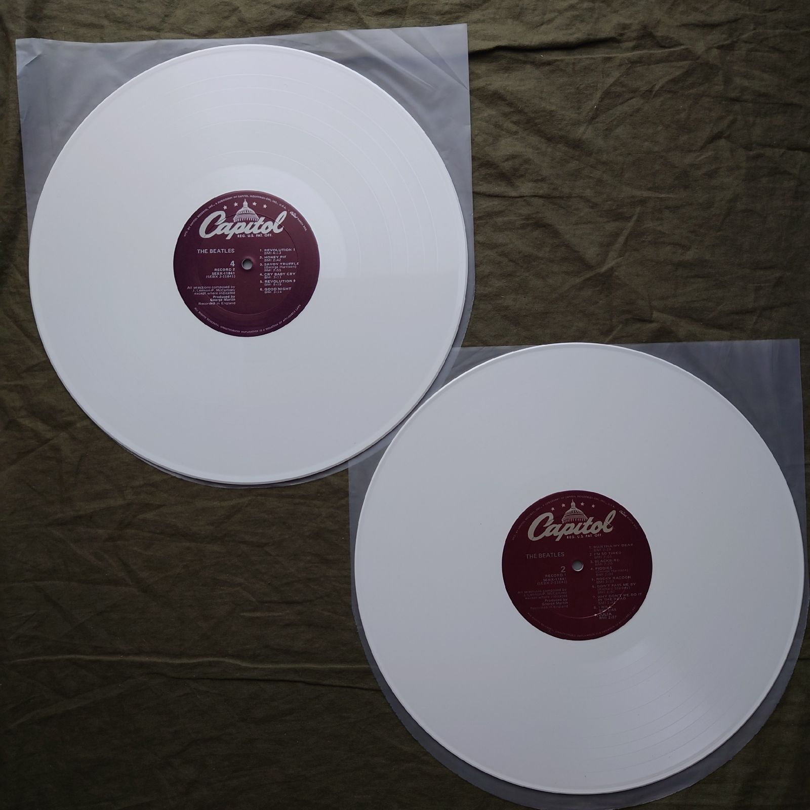 傷なし美盤 激レア 白盤 1978年 米国盤 2枚組カラーLPレコード The Beatles (White Album) Eric Clapton,  George Harrison: ASTROTUNES