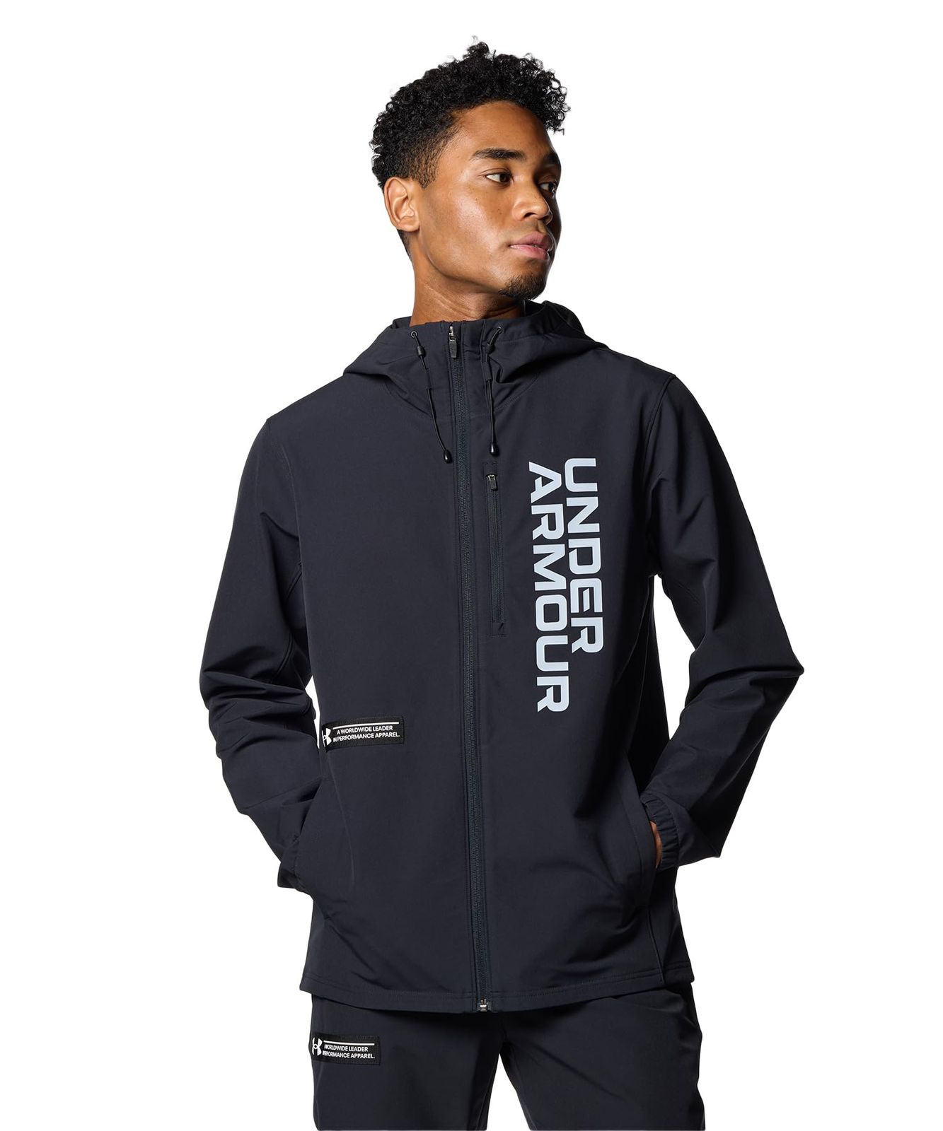 [アンダーアーマー] UA BRUSHED WOVEN JACKET Black SM [ブラック] [S]