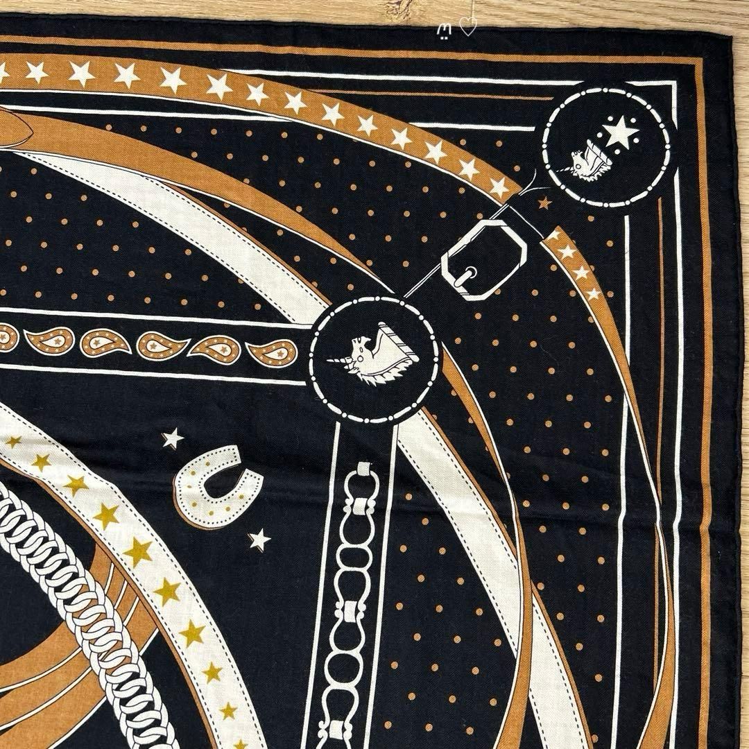 HERMESエルメス カレジェアン 140 朝の散歩バンダナ カシシル ノワール