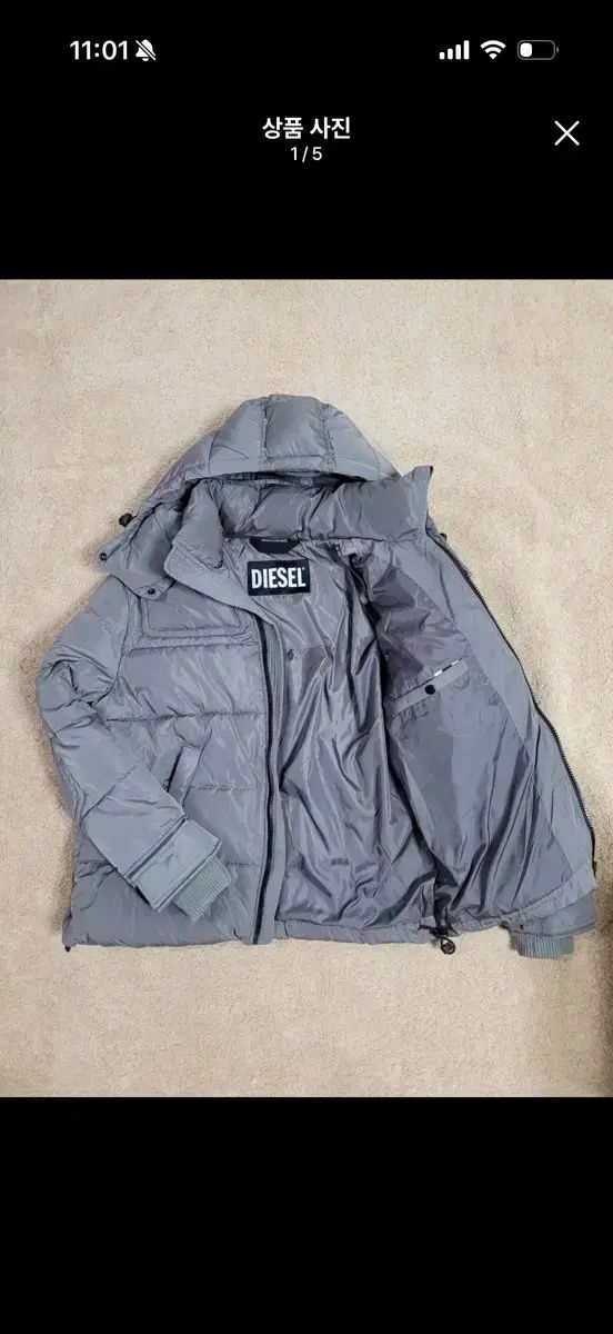 DIESEL ダウン ジャケット グレー m(100) 出品 【公式通販】