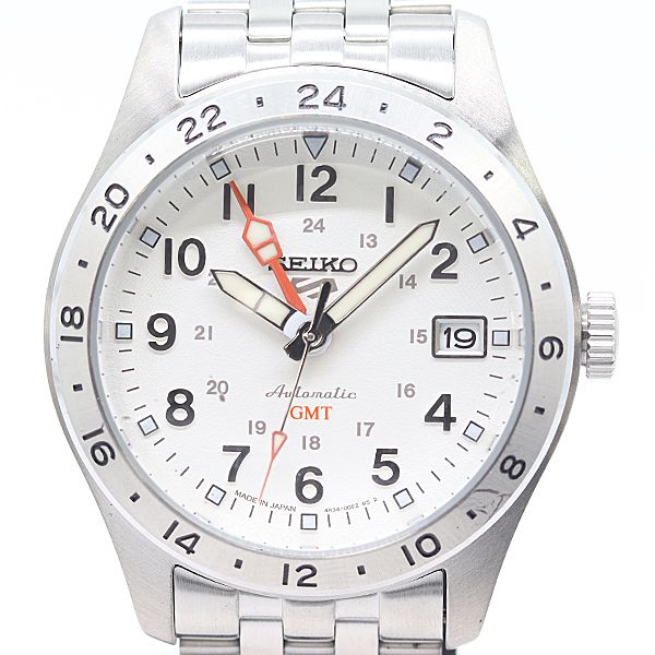 保| 稼働 セイコー 5スポーツ GMT 4R34-00C0 AT|自動巻 ホワイト文字盤 メンズ腕時計 2550000 2ERY MST ABC18773