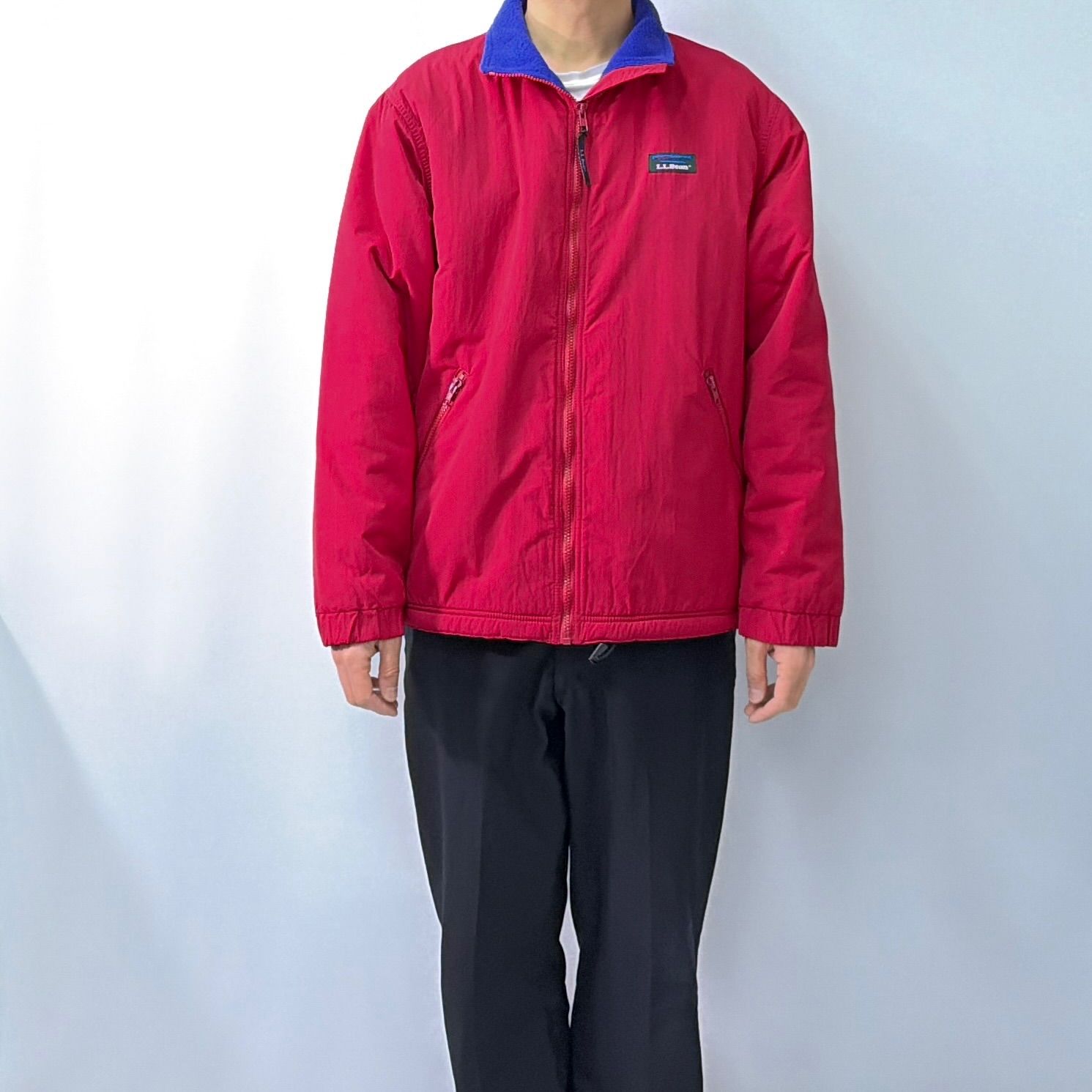 90s LL BEAN エルエルビーン ウォームアップ ジャケット 赤 紫 古着 